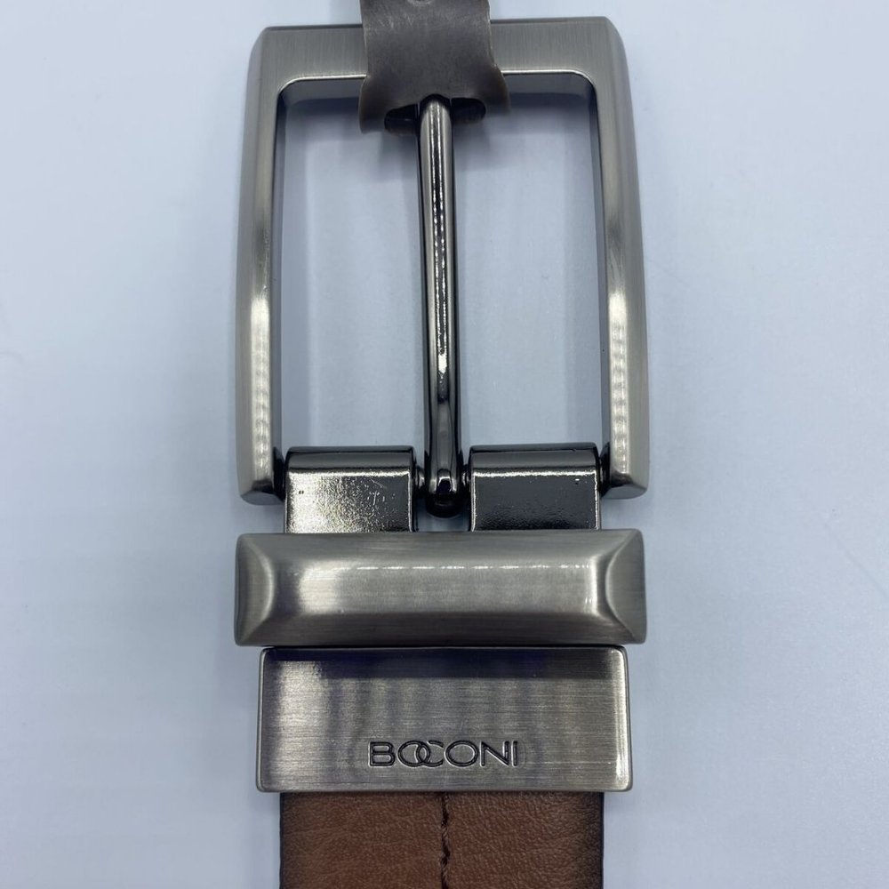 Authentic Boconi Men's Black Brown Reversible Leather Dress Belt NEW Size 36